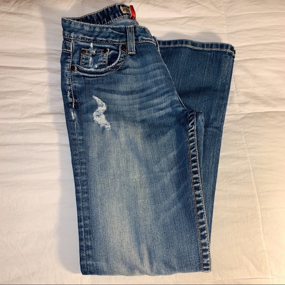BKE Women Kate denim bootcut jeans 30x30 distressed mid rise